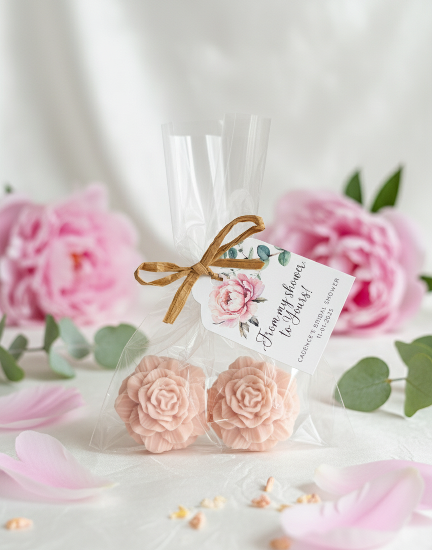 Mini Peony Flower Soap Favors