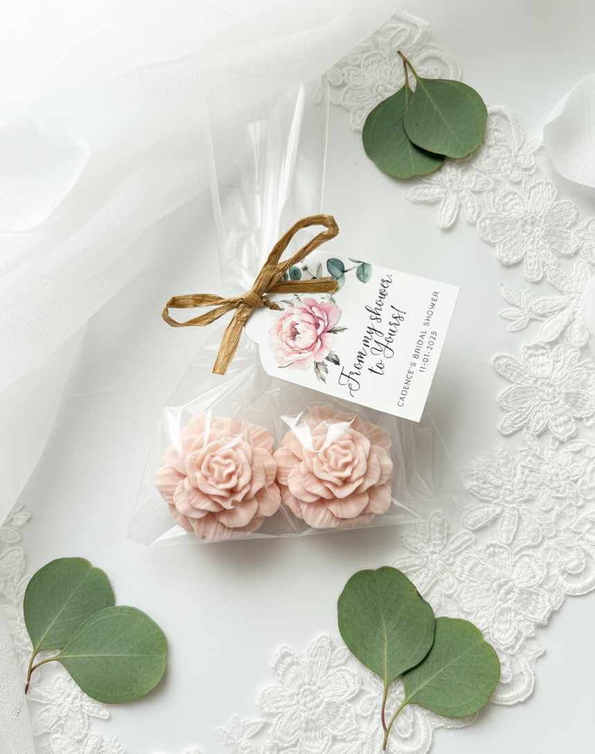 Mini Peony Flower Soap Favors